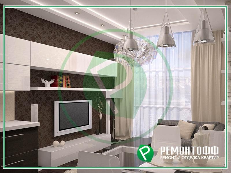 Дизайн небольшой квартиры студии 38 м2 фото в Ростове на Дону, 3Д визуализация дизайн проекта интерьера квартиры фото, услуги дизайнера интерьера
